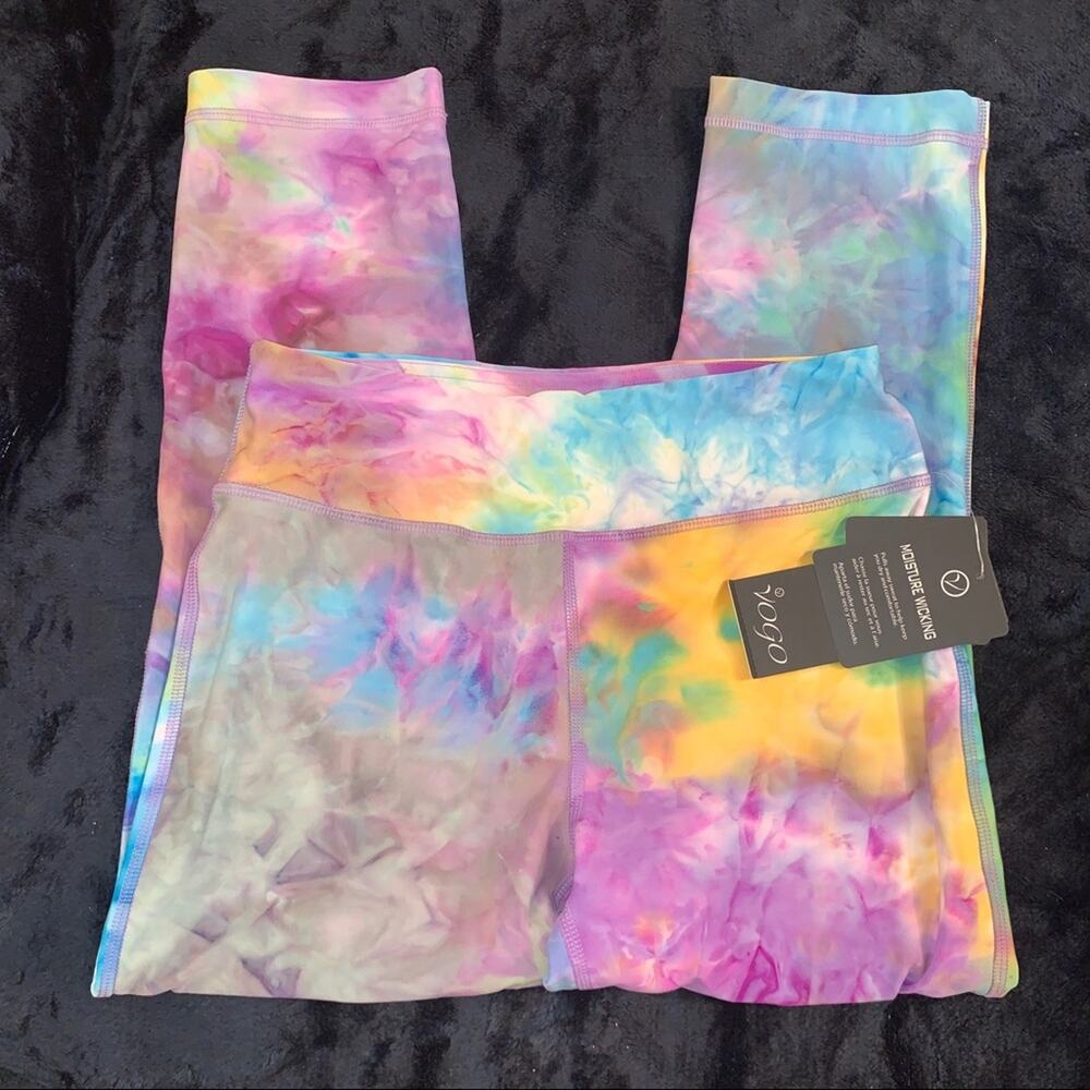 NWT Y2K VOGO ATHLETICA TIE DYE LEGGINGS YOGA LOUNGE PILATES